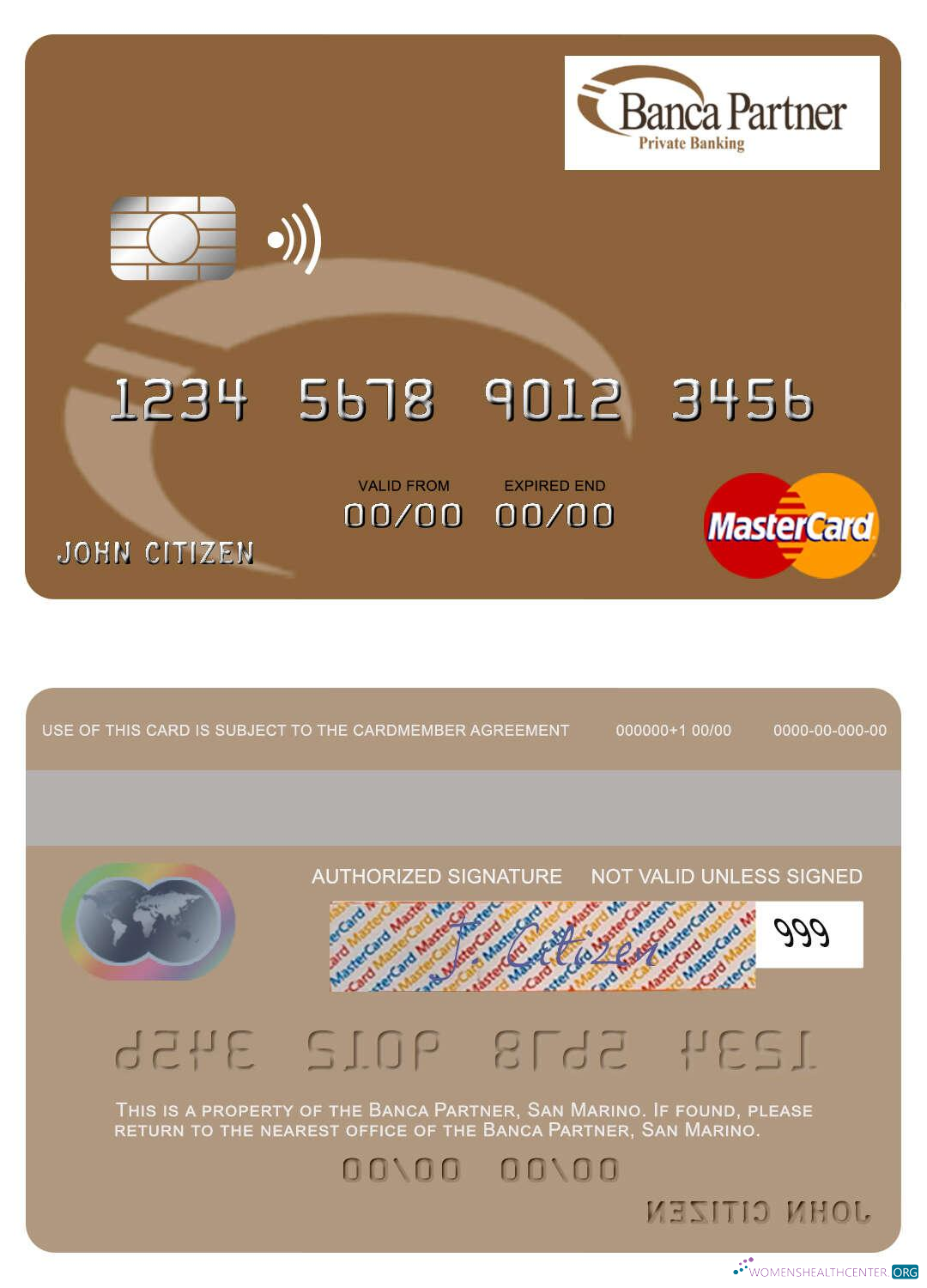 Download San Marino Banca Partner mastercard Photoshop template